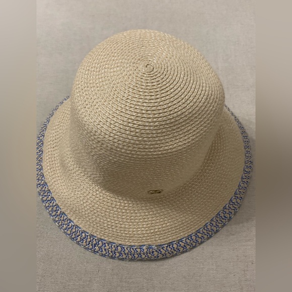 ERIC JAVITS Beige with Blue Trim Straw Hat - Picture 6 of 13
